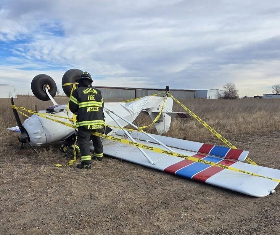 Small Propeller Plane Crashes Upside Down Near Hudson, Both Occupants Walk Away Unhurt