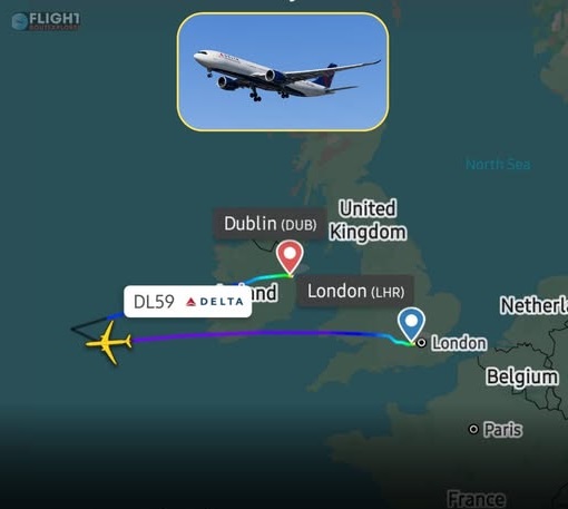 Delta Air Lines A330 900 Diverts Mid Atlantic After Engine Trouble Forces Emergency Diversion To Dublin