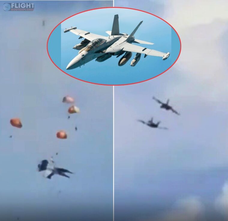 Two Fighter Jets Collide And Crash During An Air Show In Idaho. 4 Crew Members Safely Ejected