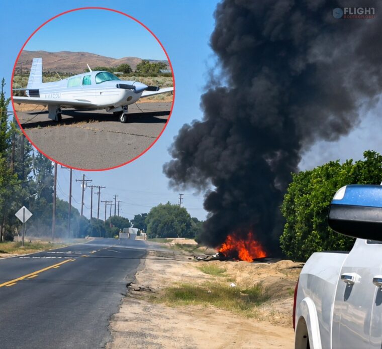 An Mooney M20J 201 Crashes And Catches Fire Near Woodlake (CA) Killing One Person