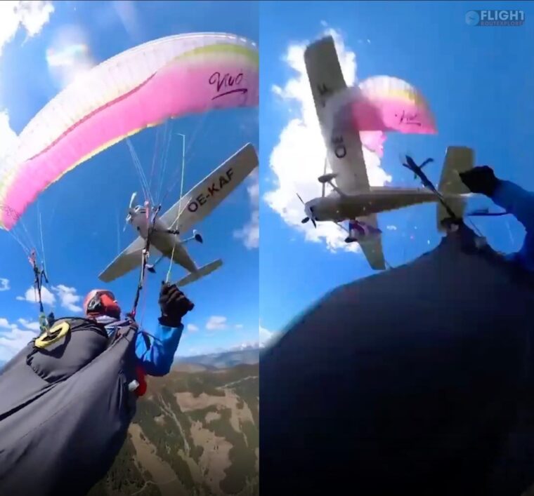 First-Person Footage Captured The Moment A Cessna 172 Collided With A Paraglider Near Zell Am See, Austria