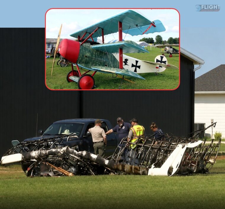 Vintage WWI Replica Plane Bursts Into Flames Moments After Takeoff In Texas – Pilot Killed In Fokker Dr.I Crash