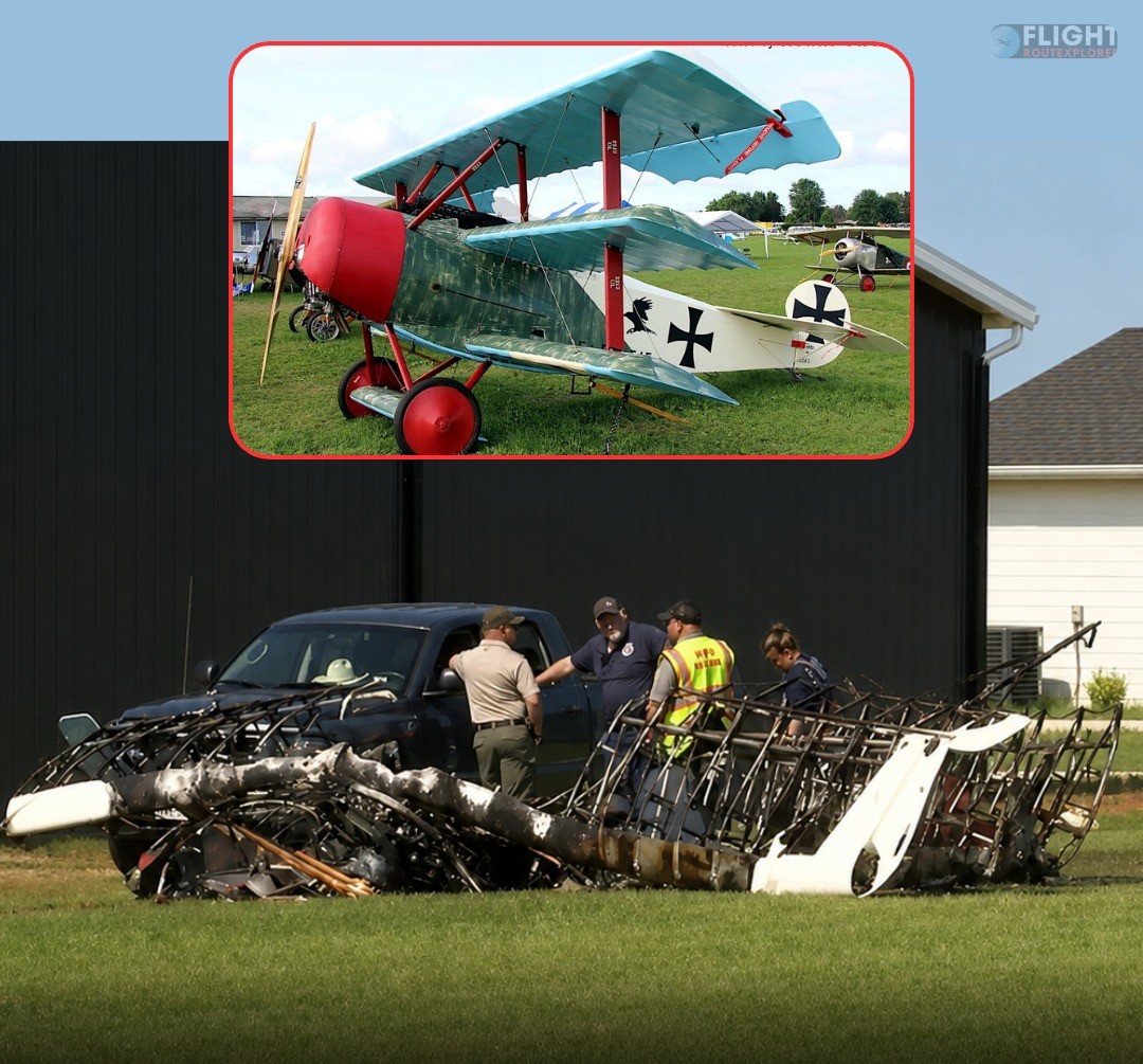 Vintage WWI Replica Plane Bursts Into Flames Moments After Takeoff In Texas – Pilot Killed In Fokker Dr.I Crash