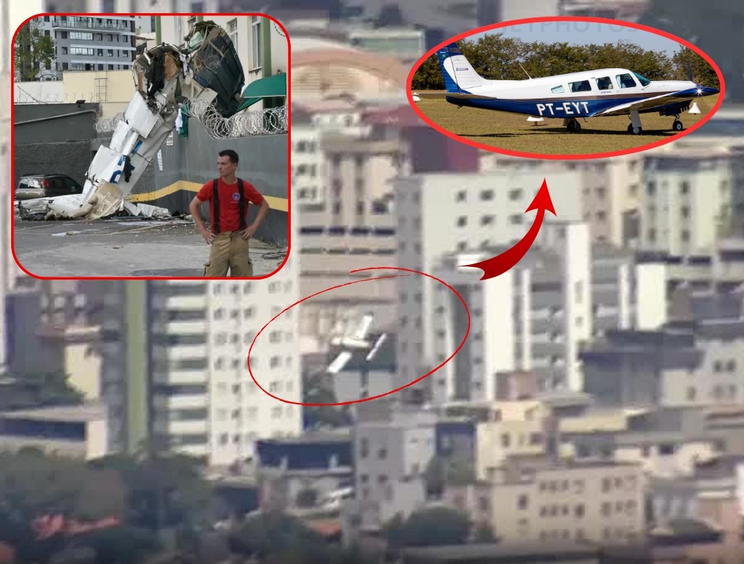 Chilling Visuals Emerge Of A Small Plane Crash Into Building In Brazil – 3 Perished