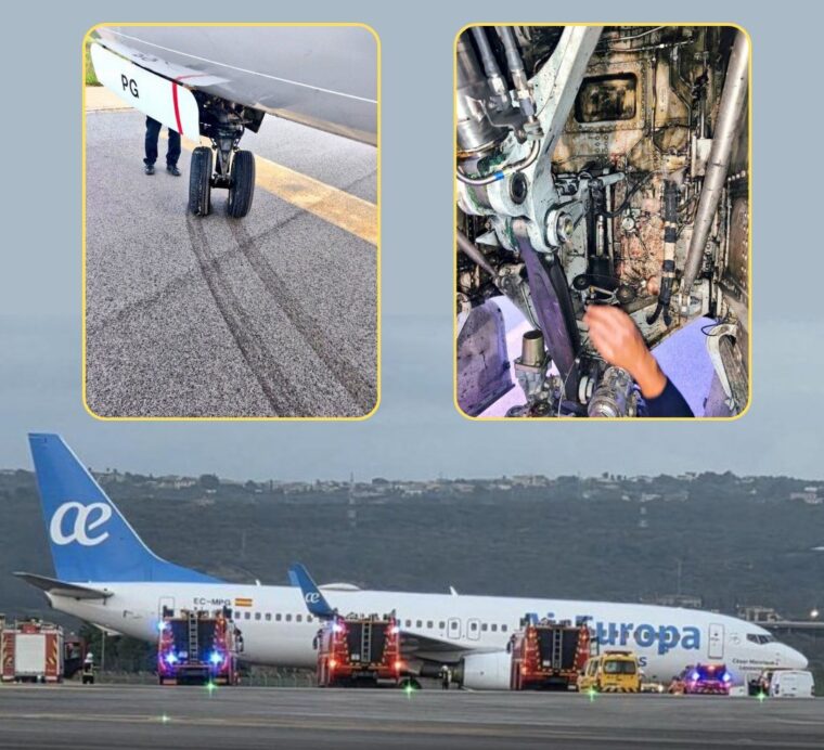 Seconds Before Touchdown: Bird Strike Cripples Air Europa Jet’s Nose Steering, Causing Runway Excursion