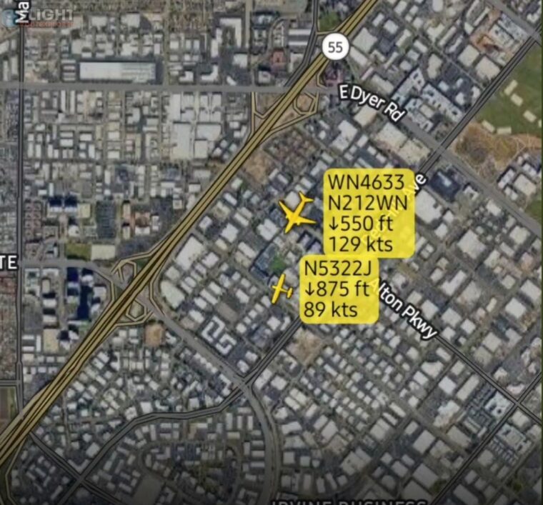 Southwest Flight & Small Plane Flew Too Close At JWA – Resulting In Southwest’s Go Around