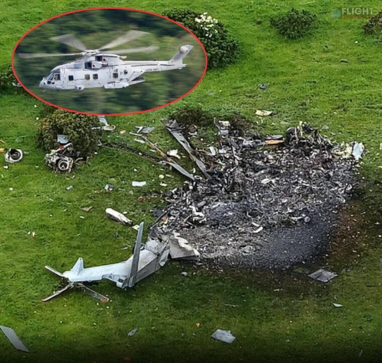 Three Royal Navy Crew Members Die As Merlin Helicopter Crashes Into Devon Field, UK