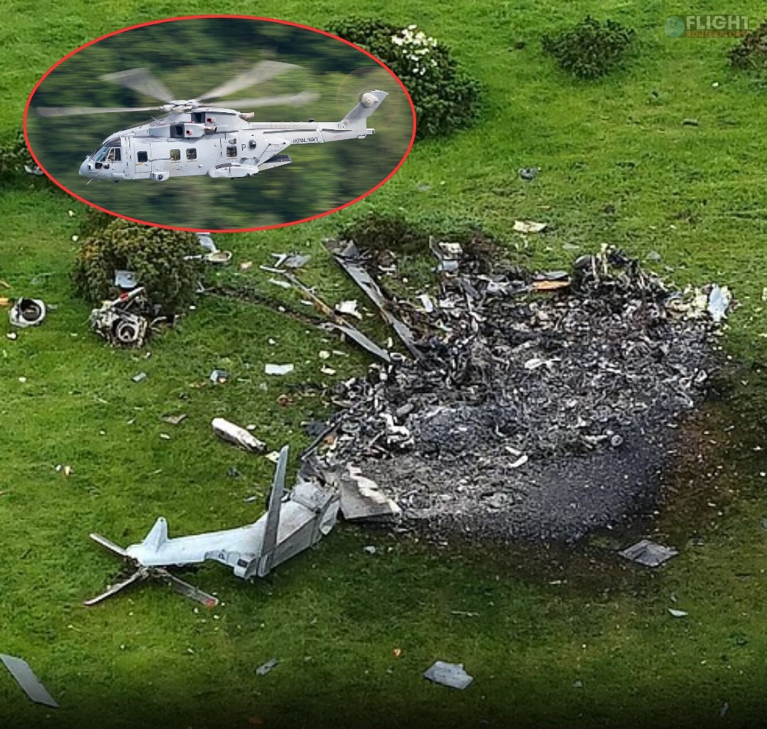 Three Royal Navy Crew Members Die As Merlin Helicopter Crashes Into Devon Field, UK