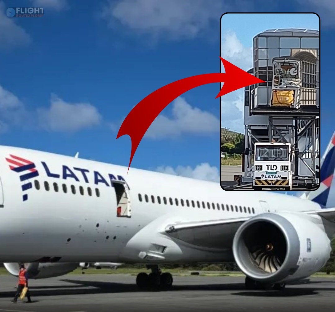 LATAM Boeing 787 Grounded At World’s Most Remote Airport After Door Torn Off By Airstairs