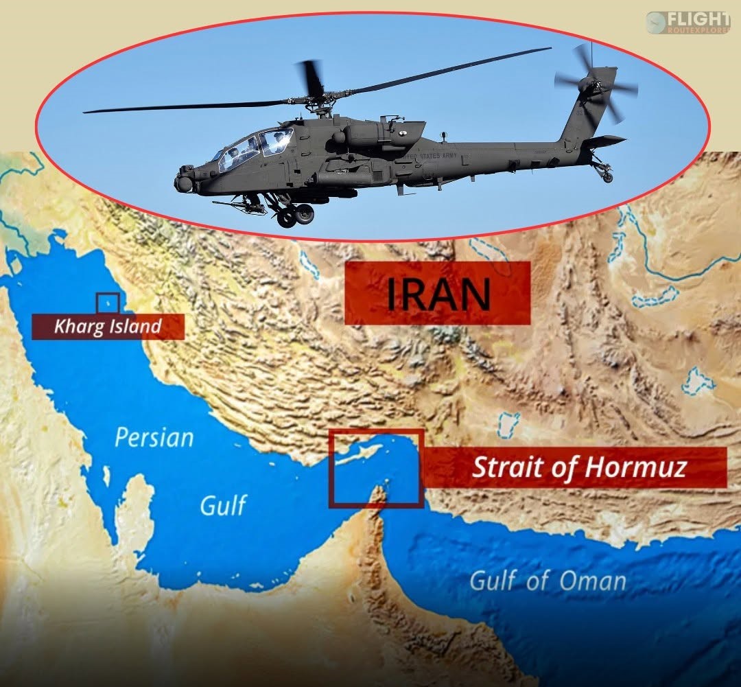 Crashed US Army AH-64 Apache Helicopter Pilots Rescued By Sea Drone Near Strait Of Hormuz
