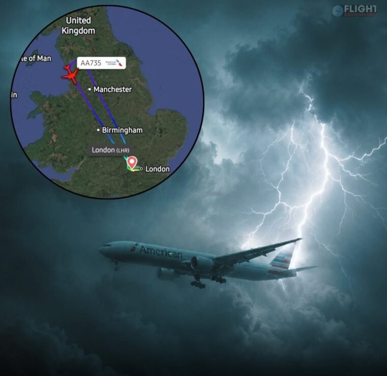 American Airlines 777 Struck By Lightning Returns To Heathrow, Grounding Aircraft And Disrupting Charlotte Service