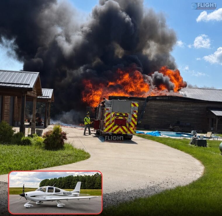 Pilot Killed As Cirrus SR-20 Crashes Into Ohio Home Moments After Takeoff, Sparking Massive Fire