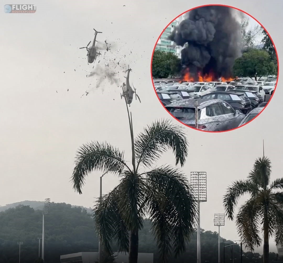 6 Dead As Helicopters Collide Mid-Air In Brazil; Fiery Debris Rains Down On Parking Lot