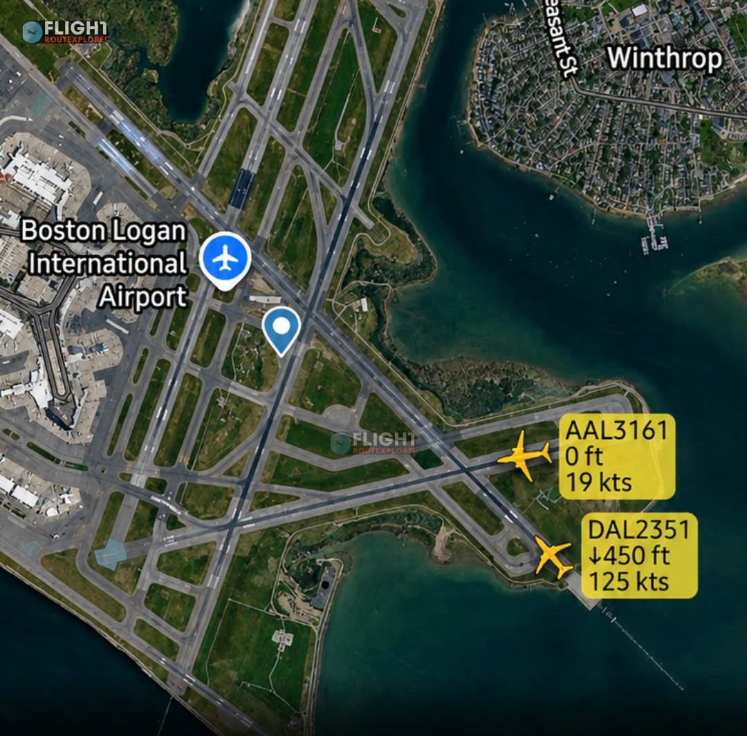 Close Call Between Delta And American Aircraft At Intersecting Runways Of Boston Logan International Airport – Delta Pilot Performs Evasive Go-Around