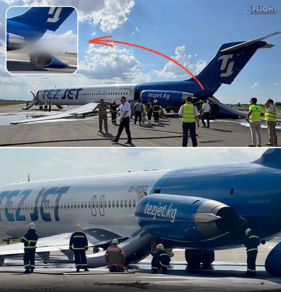 Packed Passenger Plane’s Landing Gear Dramatically Collapses During Take Off, Sparking Evacuation & Fuel Leak
