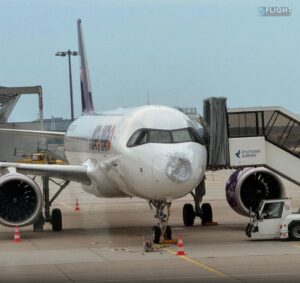 Air Cairo Airbus A320neo Hit By Hail On Stuttgart Approach, Aircraft Grounded After Safe Landing