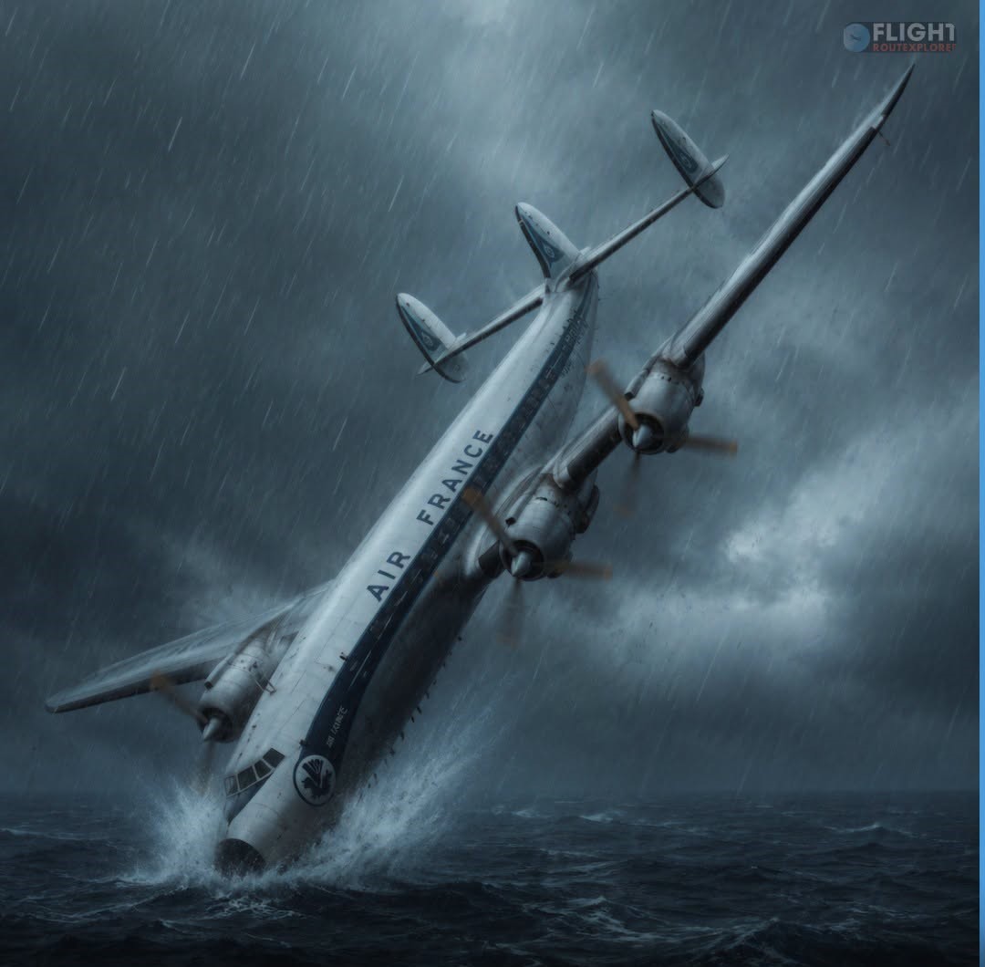 On This Day In 1960: Air France Flight 343 Crashed Into the Atlantic Off Dakar Duringa Rainstorm, Killing All 63 Aboard – The Exact Cause Was Never Determined.