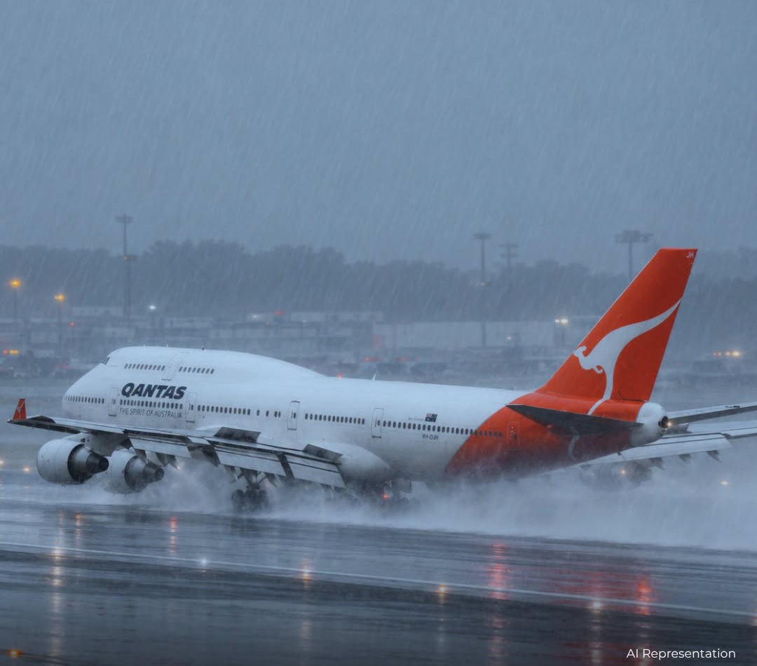 On This Day In 1999, Qantas Flight 1 overran Bangkok’s runway in torrential rain-410 survived, 38 suffered minor injuries, and the crippled Boeing 747 was later rebuilt.