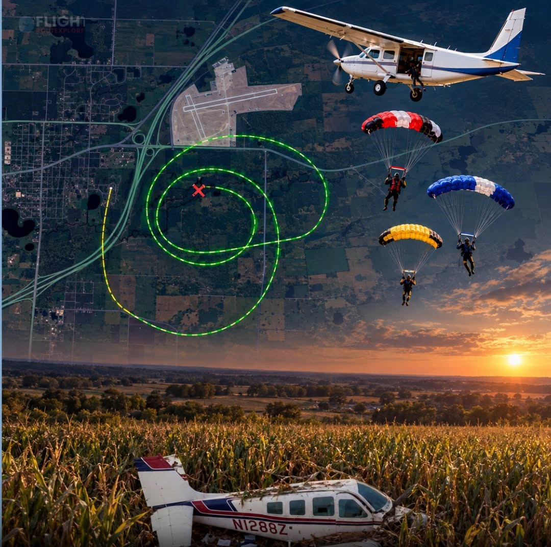 Three Skydivers Parachute to Crash Site After Cessna Caravan Spots Downed Beechcraft, Helping Four Survivors Before Emergency Crews Arrive