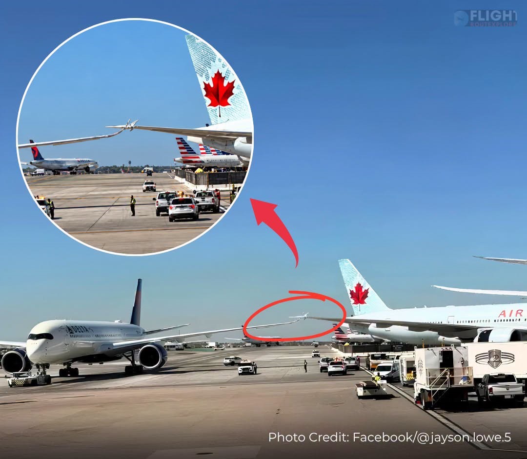 Delta A350 Clips Air Canada B777 at LAX as Wingtip Strikes Horizontal Stabilizer During Ground Operations, Raising Questions Over Situational Awareness and How Two Large Airliners Collided on the Airport Surface.