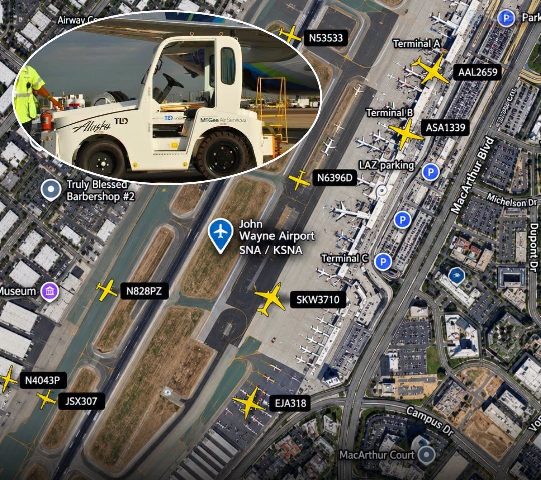 Passenger Allegedly Breaches John Wayne Airport Security, Steals Newport Airline Tug, Crashes on Airfield and Attempts to Take Lavatory Truck