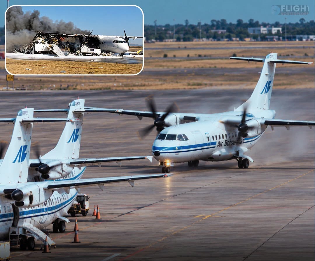 On This Day in 1999: A Grounded Air Botswana Pilot Stole an ATR 42 and Circled the Airport for Two Hours, Threatening to Crash Into His Employer’s Building. He Eventually Landed but Rammed Two Parked ATR 42s, Destroying All Three Aircraft and Killing Himself.